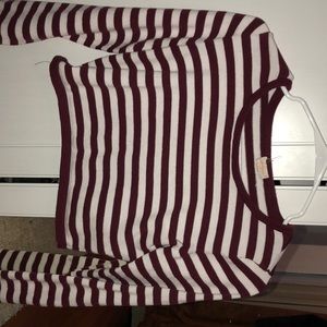 Cropped stripped sweater